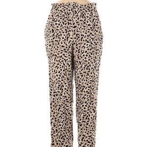 Ann Taylor Animal Print Pull On Paper Bag Pants